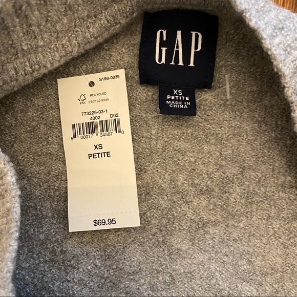 GAP Slouchy Crewneck Sweater SZ XS Petite Grey Knit Casual Comfy Winter NEW - Picture 9 of 11